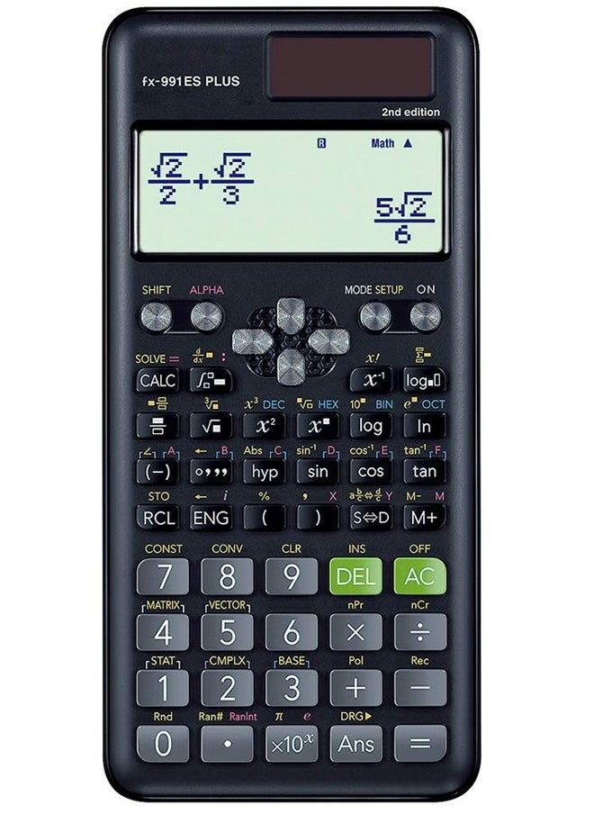 fX Fx-991Es Plus 2025 Edition Scientific Calculator Black  - Image 1