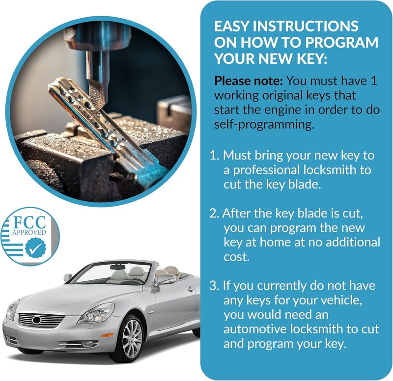 Keyless2Go Replacement Remote Head Key for Lexus HYQ12BBK NI412BBK - Image 5