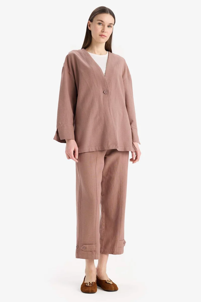 DeFacto Linen Blend Basic Short Trousers