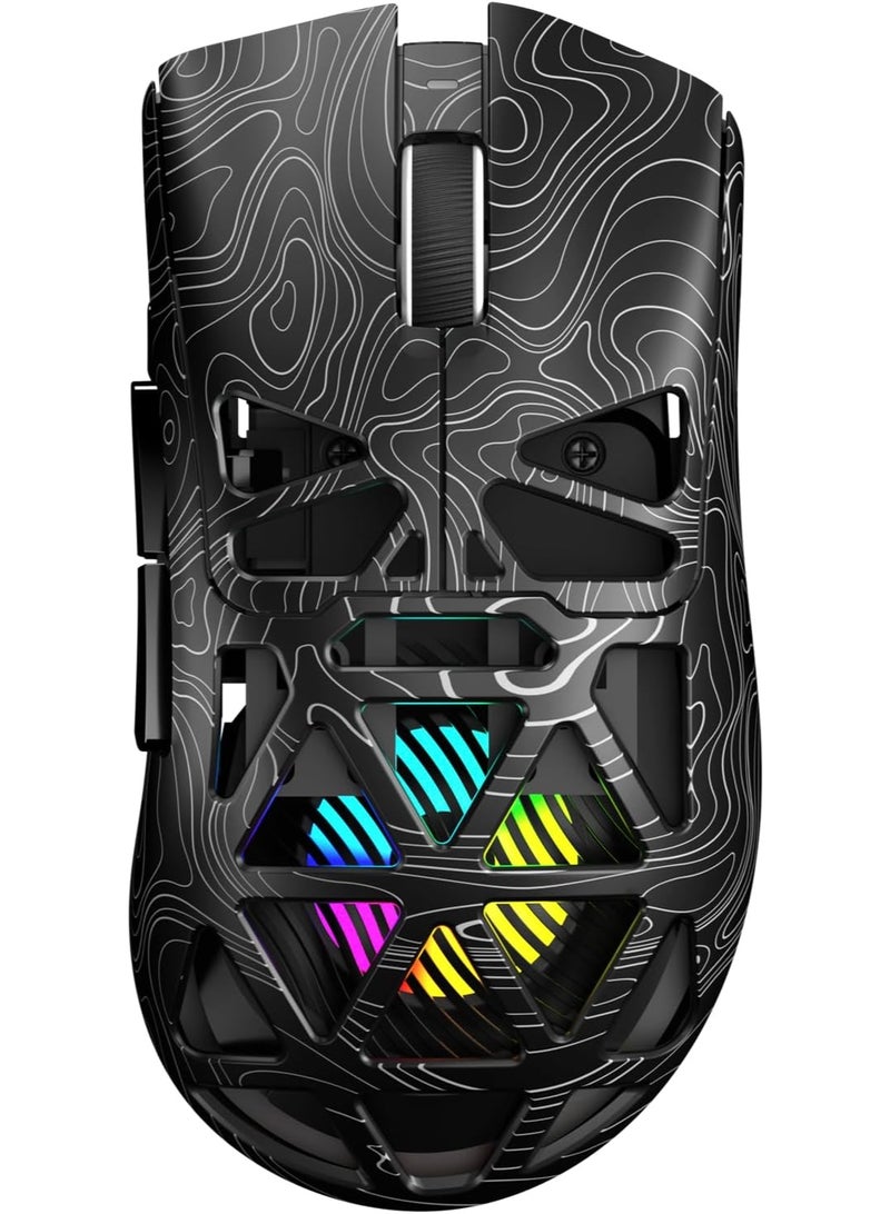 AULA SC620-01 Gaming Mouse Wireless,BT5.0/2.4G/USB-C Gamer Mice,PAW3311 Sensor,Up to 12000DPI,7 Programmable Buttons,67g Lightweight,400mAh Battery,RGB,Rechargeable Mouse for Laptop/PC/Mac (Black-L) - Image 1