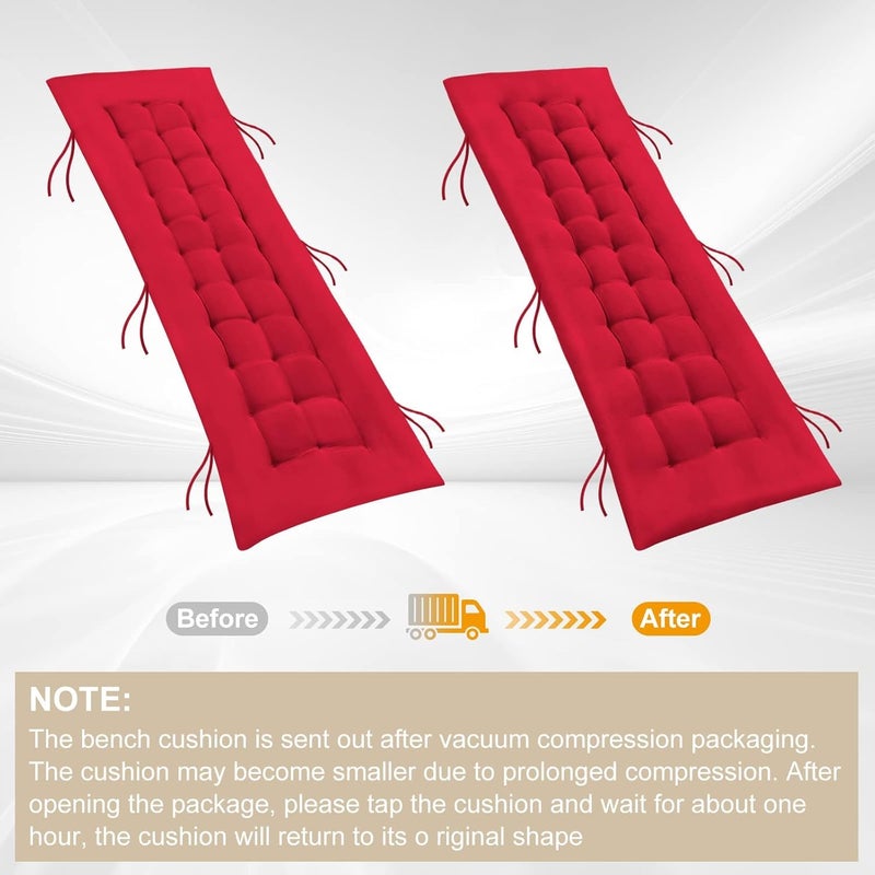 aeTHEric aeTHEric Garden Bench Velvet Cushion 23 Seater Garden Chair Pad Porch Swing Chair Cushion Bench Seat Pad Mat Furniture Pad for Garden Patio 59x19inch  - Image 3