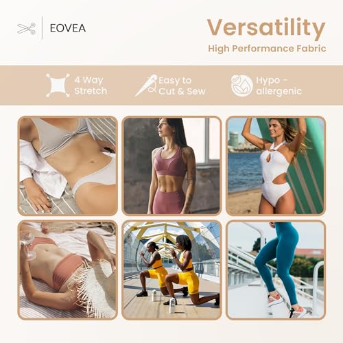 EOVEA - Nylon Spandex Fabric - Matte Tricot - 80% Nylon, 20% Spandex Swimwear Fabric - 4 Way Stretch Material for Activewear, Dance, Swimsuits, Yoga |Beige, 2 Yard - Image 5