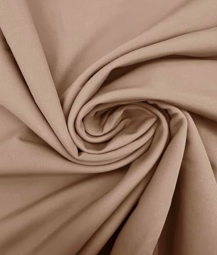 EOVEA - Nylon Spandex Fabric - Matte Tricot - 80% Nylon, 20% Spandex Swimwear Fabric - 4 Way Stretch Material for Activewear, Dance, Swimsuits, Yoga |Beige, 2 Yard - Image 1