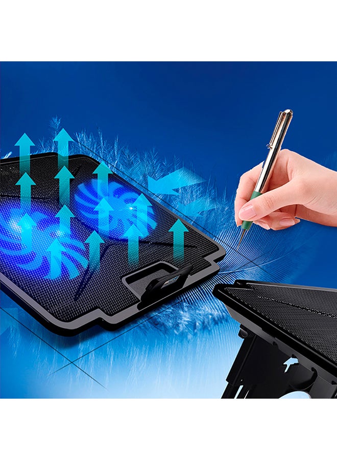 عدد المروحة - 2، المادة - المعدن، عدد منافذ USB - 2، مستوى ضوضاء المروحة - 25 ديسيبل الأسود / الأزرق - Image 5