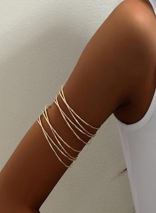 يور أولويز تشارم سوار ذهبي للذراع، مصنوع يدويًا، قطعة مجوهرات علوية للنساء، سوار قابل للتعديل، سوار مفتوح للمعصم، زي آلهة يونانية، زي تنكري للهالوين - Image 2
