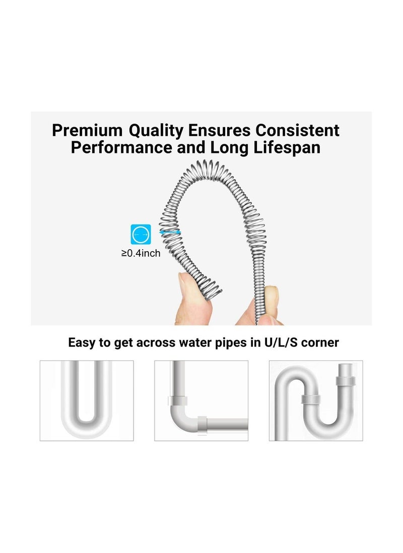 Generic - Drain Auger, 25 Feet Plumbing Snake Drain Auger, Heavy Duty Pipe Clog Remover, for Bathroom, Kitchen and Toilet Snake Drain Cleaner, Comes with Gloves, Black - Image 1