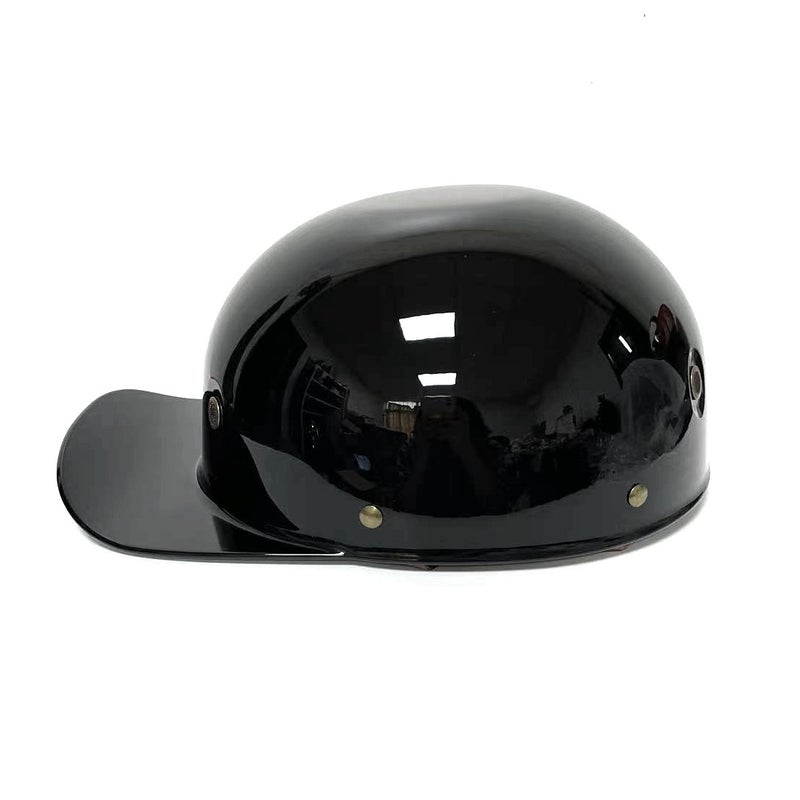 Generic Adult Commuter Electric Scooter Helmet, Retro Lightweight Half Helmet Pure Bright Black 