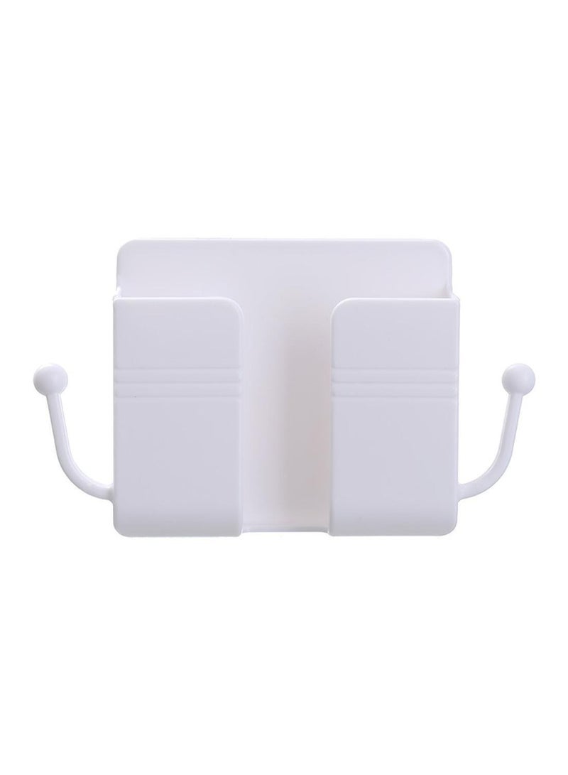 KASTWAVE Wall Hanging Wall Mount Mobile Phone Adhesive Holder With Hooks White
