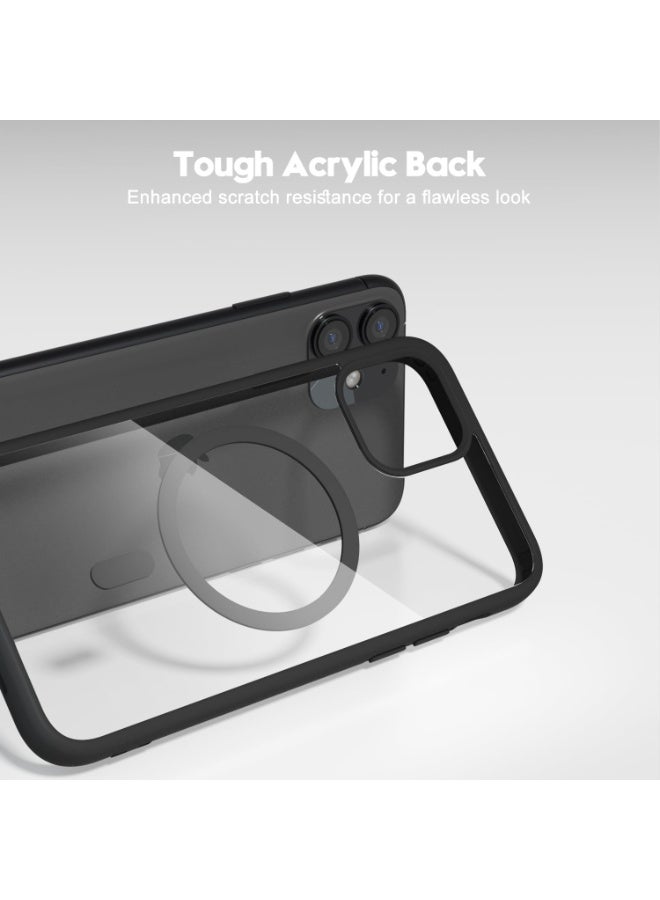 أكاليكس حافظة مغناطيسية لهاتف iPhone 11 ، متوافقة مع MagSafe، غطاء فاخر مطلي، حافظة هاتف واقية شفافة ناعمة من مادة TPU مقاومة للصدمات، (أسود) - Image 4