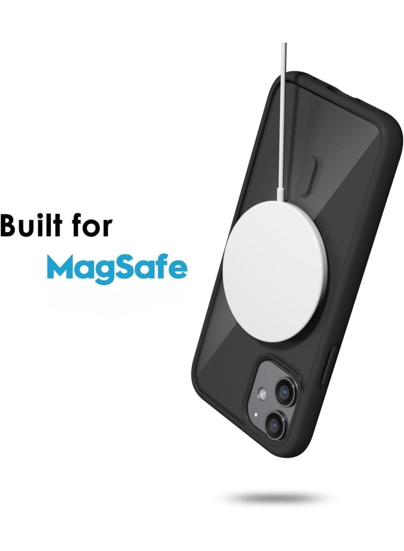 أكاليكس حافظة مغناطيسية لهاتف iPhone 11 ، متوافقة مع MagSafe، غطاء فاخر مطلي، حافظة هاتف واقية شفافة ناعمة من مادة TPU مقاومة للصدمات، (أسود) - Image 2