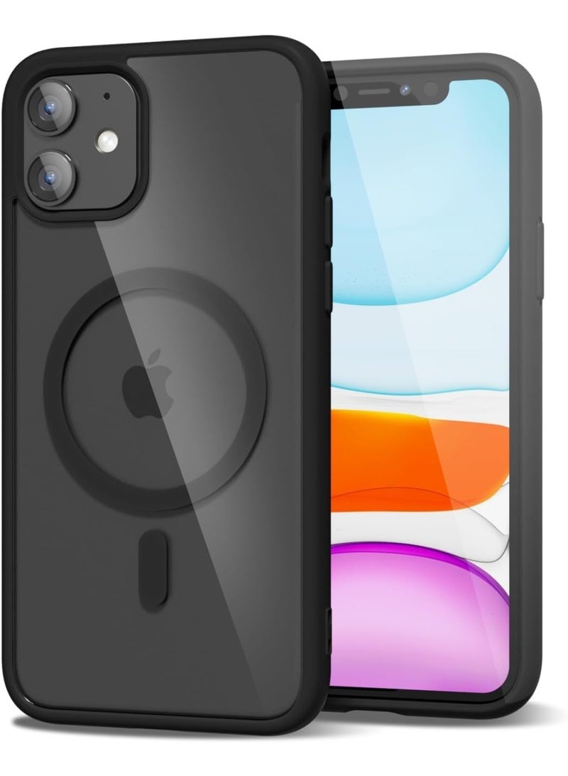أكاليكس حافظة مغناطيسية لهاتف iPhone 11 ، متوافقة مع MagSafe، غطاء فاخر مطلي، حافظة هاتف واقية شفافة ناعمة من مادة TPU مقاومة للصدمات، (أسود) - Image 1