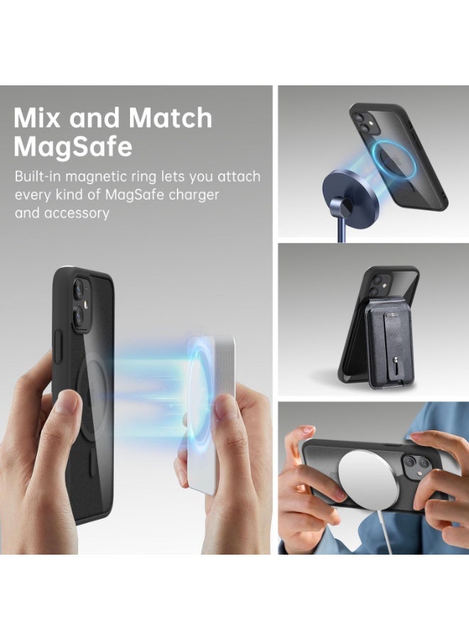 أكاليكس حافظة مغناطيسية لهاتف iPhone 11 ، متوافقة مع MagSafe، غطاء فاخر مطلي، حافظة هاتف واقية شفافة ناعمة من مادة TPU مقاومة للصدمات، (أسود) - Image 3