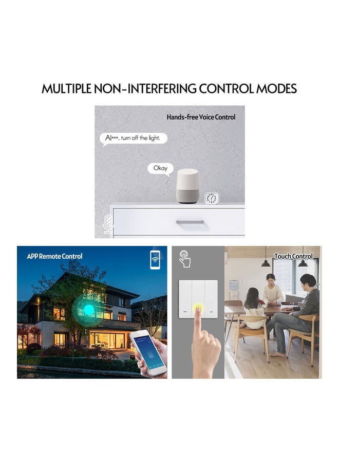 NIBEMINENT Wi-Fi Smart Switch with Installation Screws White  - Image 2