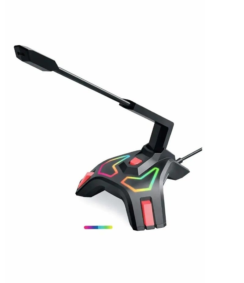 USB Gaming Microphone with RGB LED – Omnidirectional Pickup, Flexible Gooseneck, Electret Condenser, 160° Sound Capture - Image 1