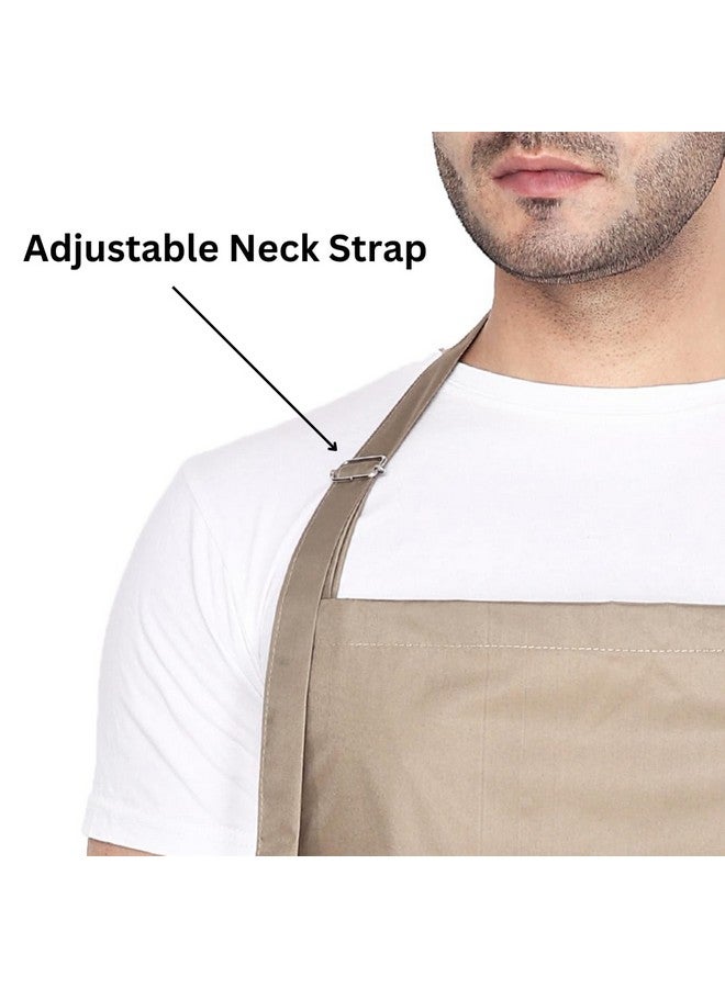 MAKSTILE Waterproof & Dustproof Apron For Dishwashing, Cooking, Dog Grooming, Gardening, Car Wash, Lab, Restaurant & Industrial Use | Unisex| Color-Beige | Pack Of 2 - Image 2