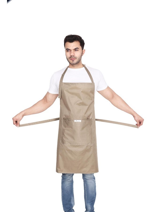 MAKSTILE Waterproof & Dustproof Apron For Dishwashing, Cooking, Dog Grooming, Gardening, Car Wash, Lab, Restaurant & Industrial Use | Unisex| Color-Beige | Pack Of 2 - Image 4