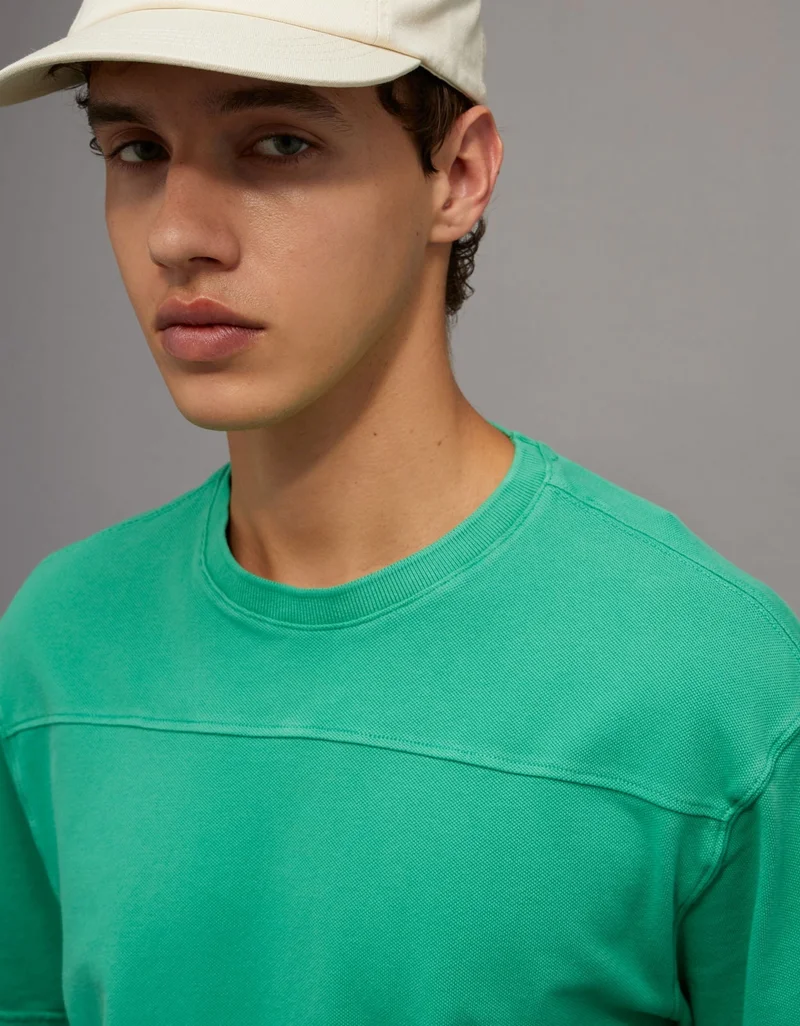 American Eagle  AE Short-Sleeve Pique T-Shirt for Men | Best Price UAE