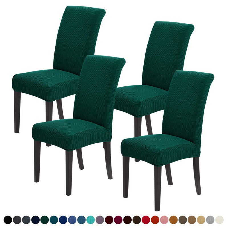 Joccun Chair Covers for Dining Room Set of 4Dining Chair Slipcovers Stretch Dining Room Chair Covers Seat ProtectorWashable Parsons Chair Cover for HomeHotelBanquetHunter4 Pack