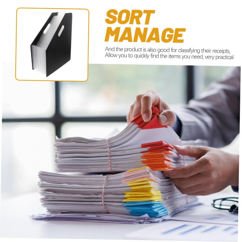 Vertical Accordion File Folder Organizer Desktop Storage Rack Office Supplies - Image 5