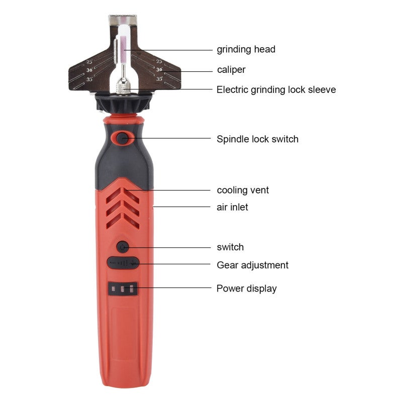 Chainsaw Sharpener, Red ABS & Steel Construction, Universal Compatibility - Professional High Accuracy Performance, Cordless Sharpener With 4-5 Hr Charge & 40-60 Min Runtime for Outdoor Garden Househo - Image 3