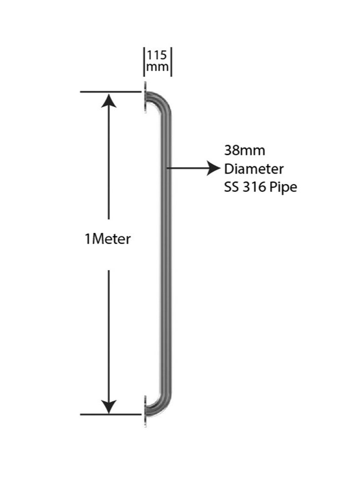 POOL MART Pool Handrail 1Meter Long, 38mm Diameter Pipe - Image 5