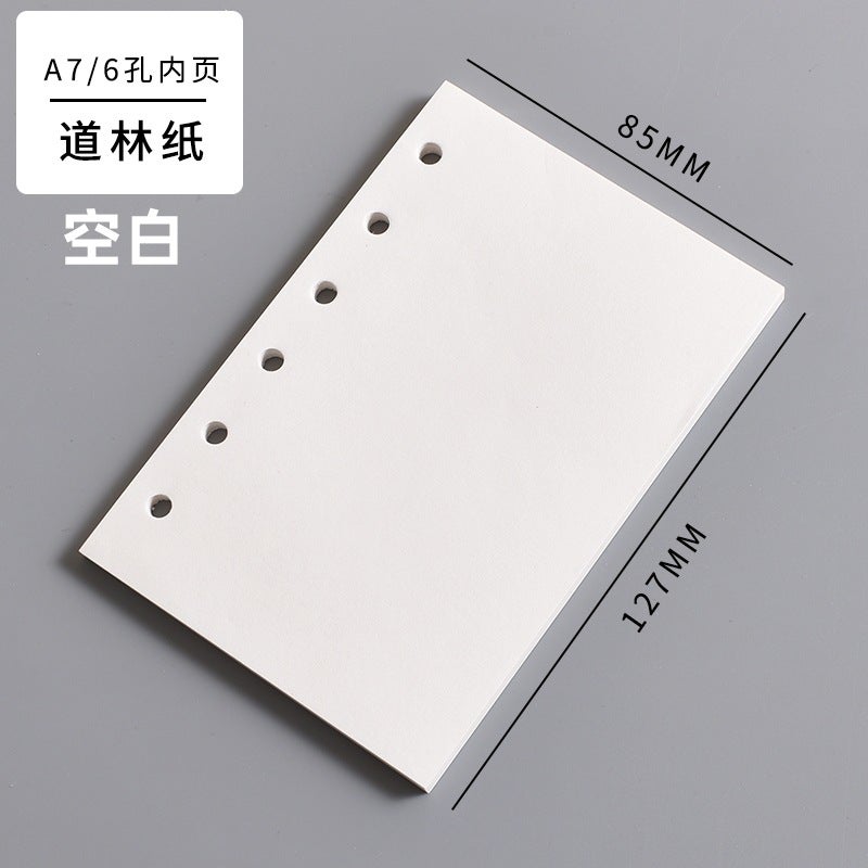 Generic A7 Loose Leaf Planner Grid Lined Blank Refill Blank (6 holes 40 sheets) 