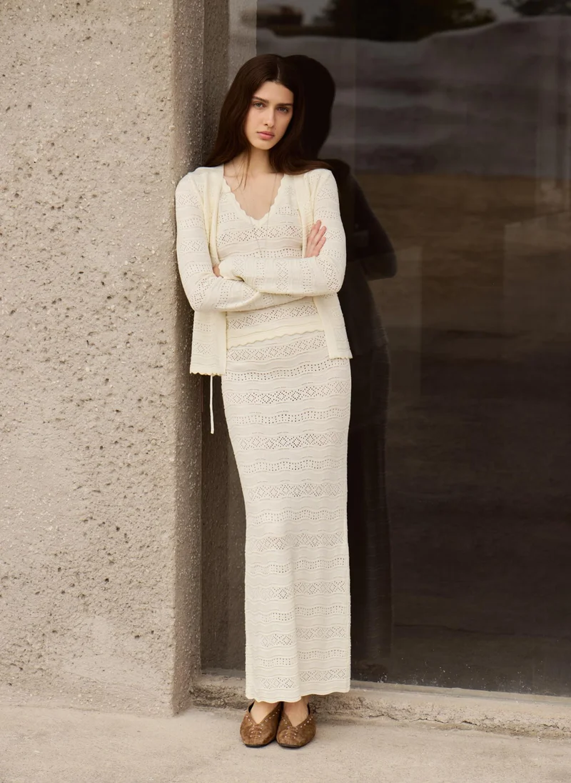 Lichi  Openwork knitted maxi skirt for Women | Best Price UAE