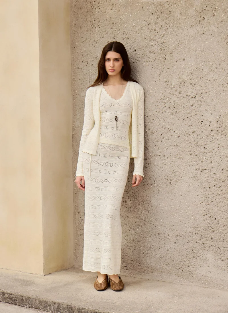 Lichi  Openwork knitted maxi skirt for Women | Best Price UAE