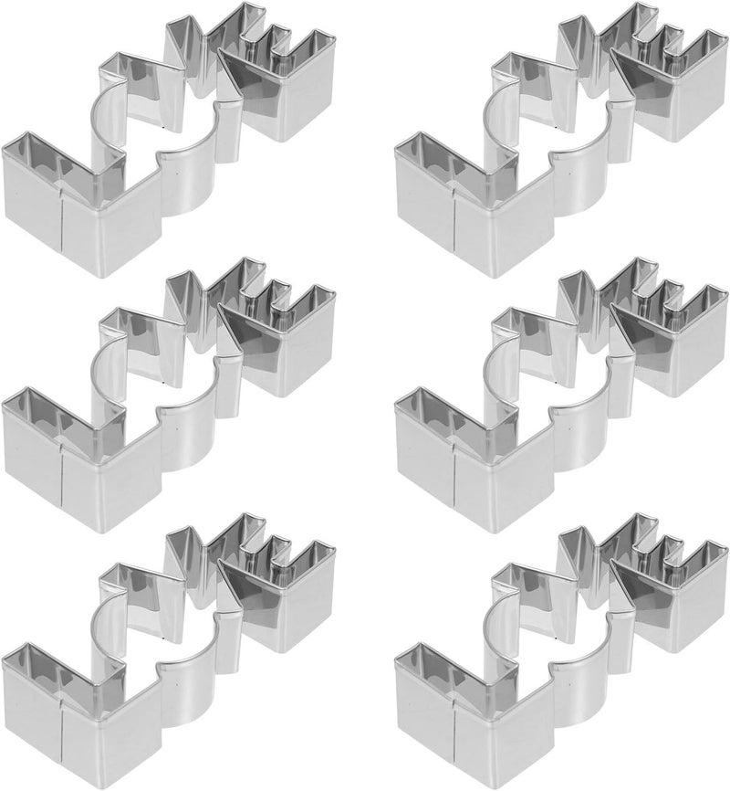 TIDTALEO 6pcs Stainless Steel Cookie Cutter Set Biscuit Baking Molds DIY Fondant Cake Mousse Cutters for Household Baking and Pastry Decoration - Image 1