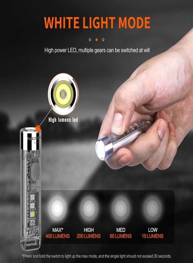 NICRON K11 Rechargeable Keychain Flashlight Lightweight,400 Hight Lumen with Extra 4 Sidelight, IPX4 EDC Mini Flashlight Be Used for Camping Outdoors Emergency Daiy Use - Image 3