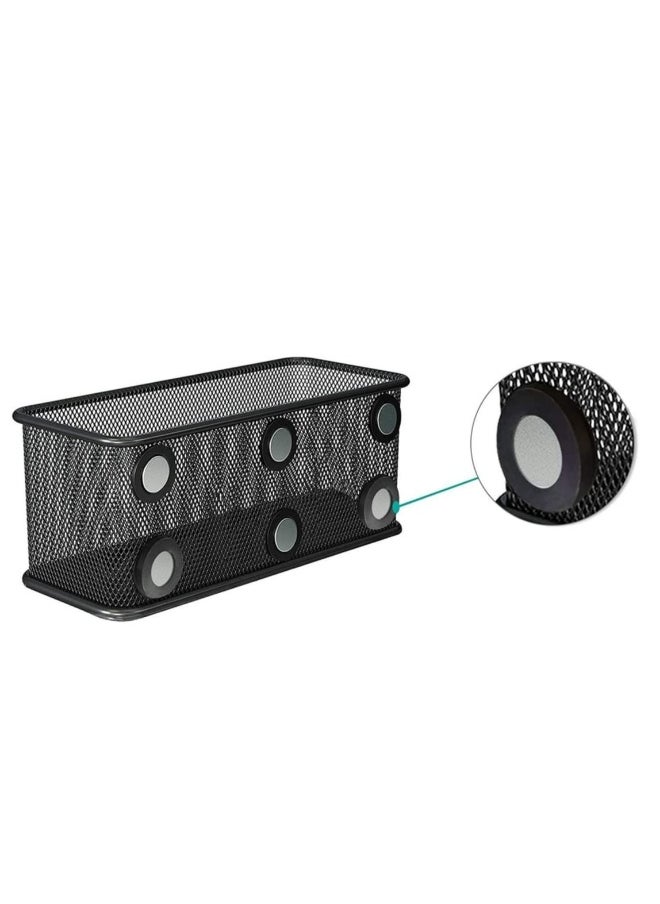 Generic Mesh Magnetic Storage Baskets, Anti Slip Strong Magnet Pen Cup Magnetic Marker Storage Basket Organizer, Suitable for Whiteboard Refrigerator Fridge Locker Accessories (Black)  - Image 1