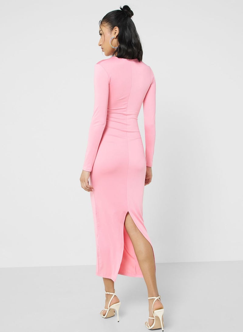 Ginger Pink Ruched Dress - Image 2