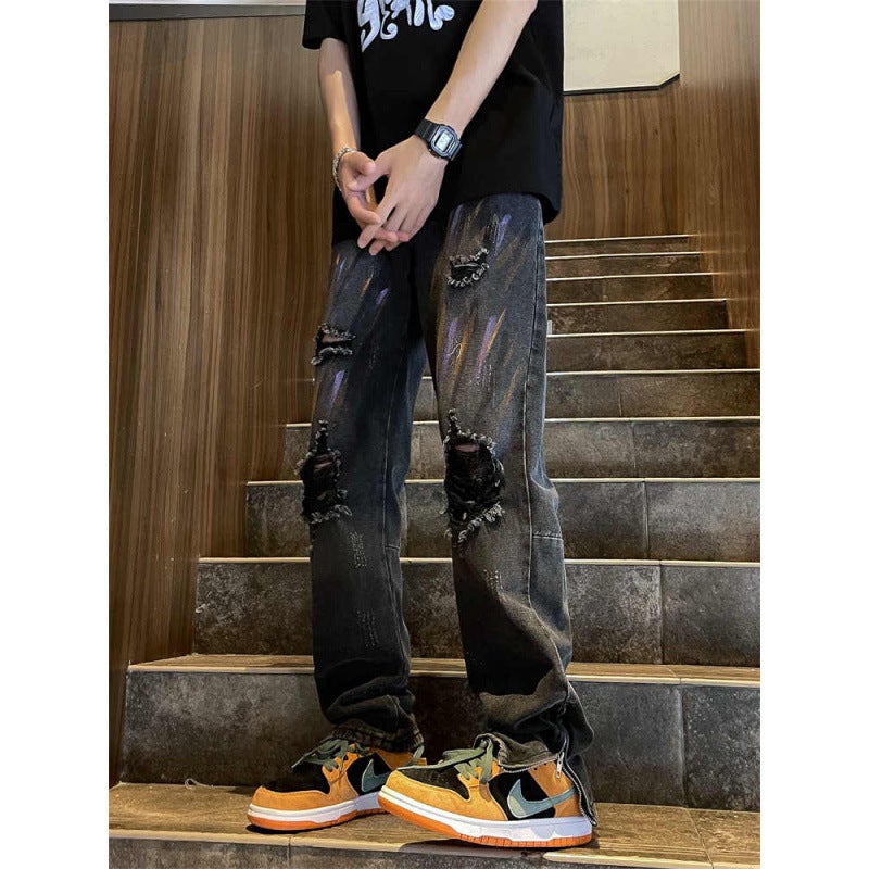Unisex Classic Denim Jeans Loose Fit Daily Outdoor Wear - Image 2