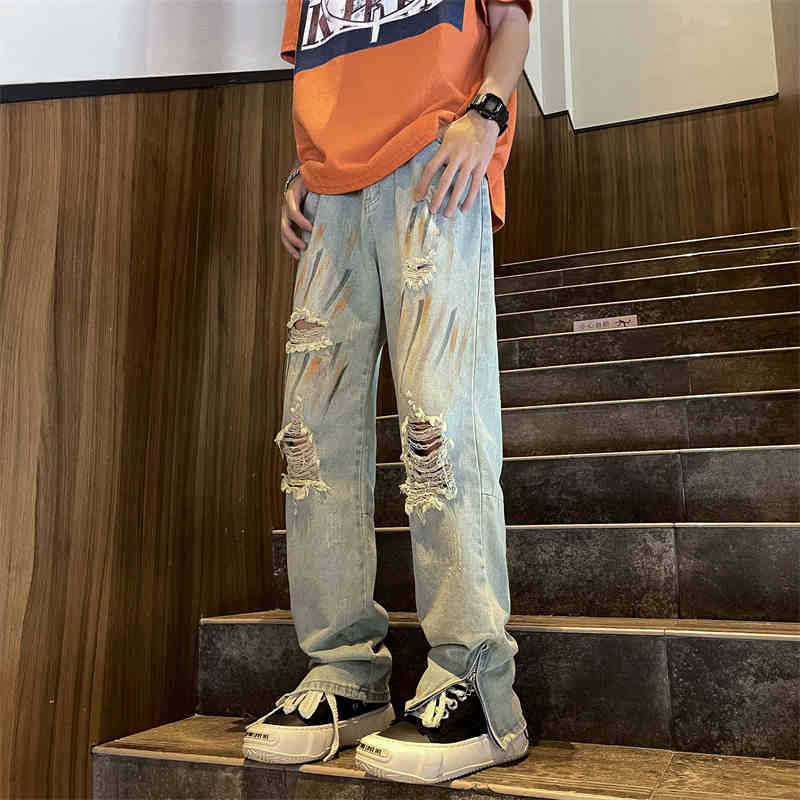 Unisex Classic Denim Jeans Loose Fit Daily Outdoor Wear - Image 1