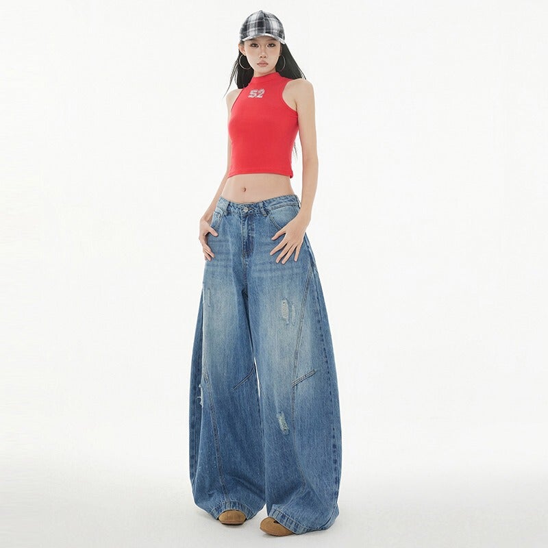Unisex Classic Denim Jeans Loose Fit Daily Outdoor Wear - Image 3