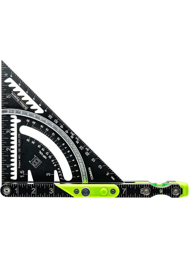 Britton Square 7''-Black/Green- Aluminum, Rafter Square - Image 2