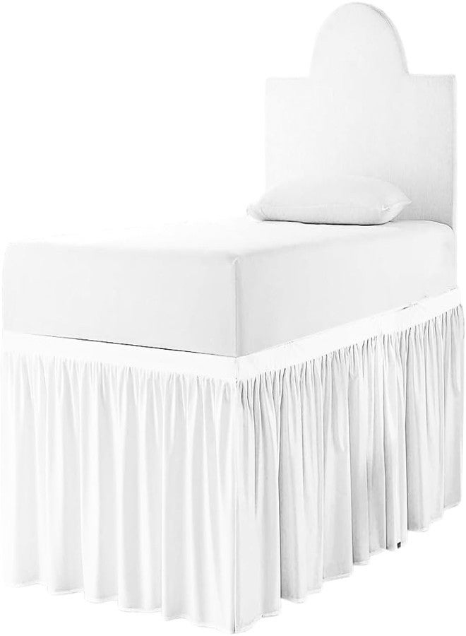 SHEETS STARGAZER Dorm Bed Skirt Twin XL, Extra Long College Dorm Room Bed Skirt, 100% Microfiber White, Twin-XL /34" Drop Bedskirt - Image 1