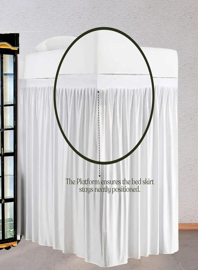 SHEETS STARGAZER Dorm Bed Skirt Twin XL, Extra Long College Dorm Room Bed Skirt, 100% Microfiber White, Twin-XL /34" Drop Bedskirt - Image 4