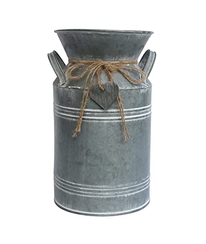 Venalys Vintage Galvanized Metal Milk Can Farmhouse Decorative Flower Vase Rustic French Country Milk Jug for Home Decor106H