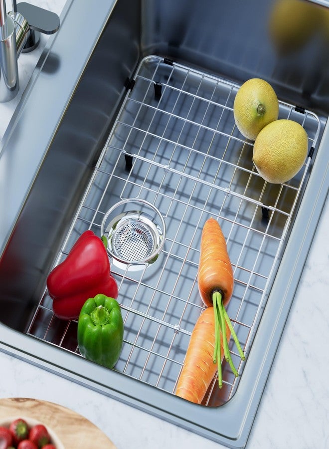iPEGTOP Sink Rack for Bottom of Sink, Stainless Steel Sink Protector 28-3/4" x 15-3/4" with Rear Drain, Sink Grid Grate with Hole Cover for Kitchen Sink Single Bowl, One-Piece - Image 2