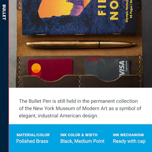 Fisher Space Pen Brass Alloy Bullet Space Pen, Ballpoint, Polished Brass, Black Ink, Gift Box - Image 3