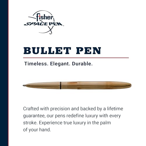 Fisher Space Pen Brass Alloy Bullet Space Pen, Ballpoint, Polished Brass, Black Ink, Gift Box - Image 2