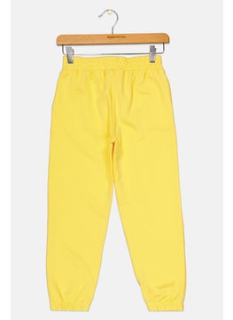 The Giving Movement Kids Boy Embroidered Logo Jogger Pants, Yellow  - Image 2