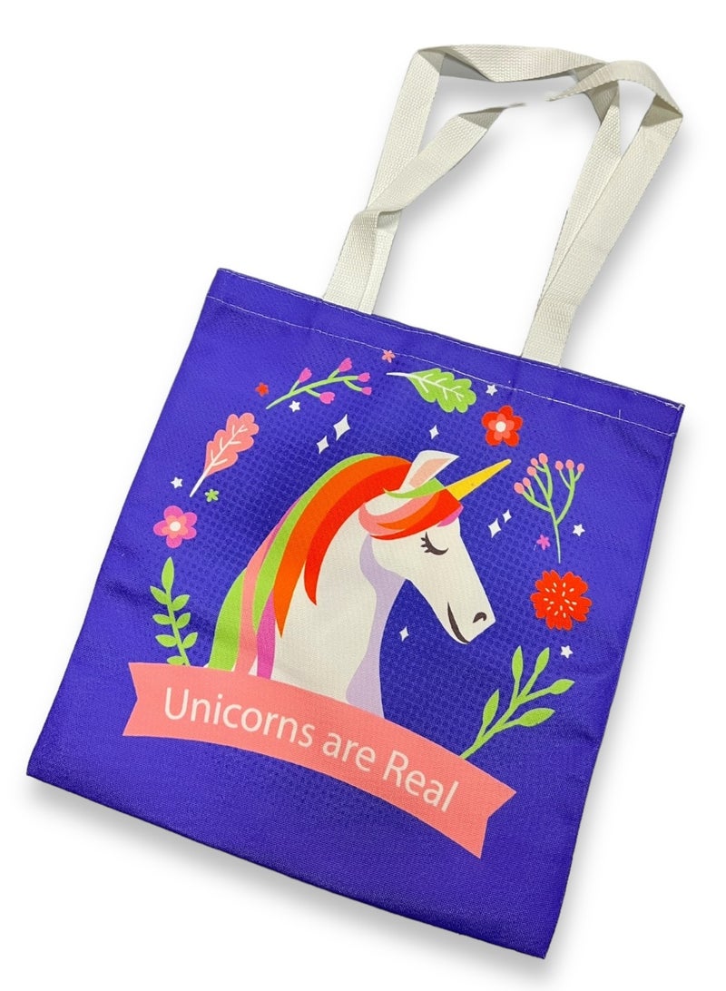 بارتي تايم حقيبة حمل كلاسيكية 34 * 37 سم حقيبة أزياء صديقة للبيئة للمتسوقين توريد تصميم يونيكورن