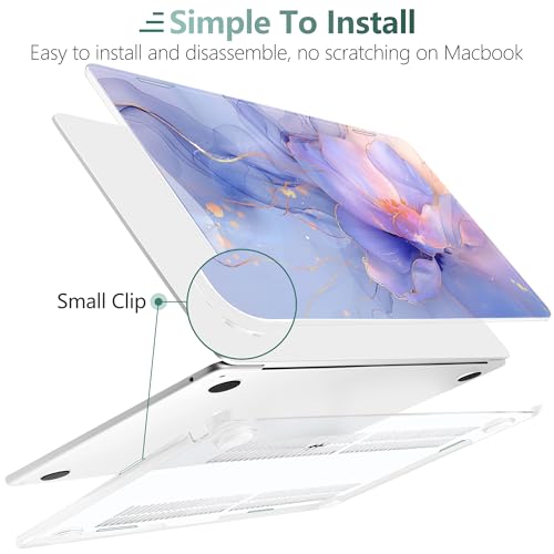 TWOLSKOO for MacBook Air 15 inch Case 2026 2025 2024 2023 Release M5 A3448 M4 A3241 M3 A3114 M2 A2941, Plastic Hard Shell & Screen Protector & Keyboard Cover & Type C Adapter, Blue Marble - Image 4
