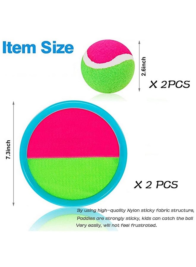 LRUUIDDE Ball Catch Set Games Toss Paddle,Kids Outdoor Toys, Toss and Catch Game Set, Beach Toys Back Yard Backyard with 2 Paddles 2Balls Yard Games Suitable for Kids Birthday Gift Ideal (Blue) - Image 4
