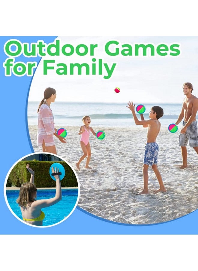 LRUUIDDE Ball Catch Set Games Toss Paddle,Kids Outdoor Toys, Toss and Catch Game Set, Beach Toys Back Yard Backyard with 2 Paddles 2Balls Yard Games Suitable for Kids Birthday Gift Ideal (Blue) - Image 2