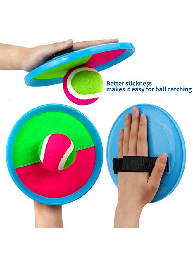 LRUUIDDE Ball Catch Set Games Toss Paddle,Kids Outdoor Toys, Toss and Catch Game Set, Beach Toys Back Yard Backyard with 2 Paddles 2Balls Yard Games Suitable for Kids Birthday Gift Ideal (Blue) - Image 3