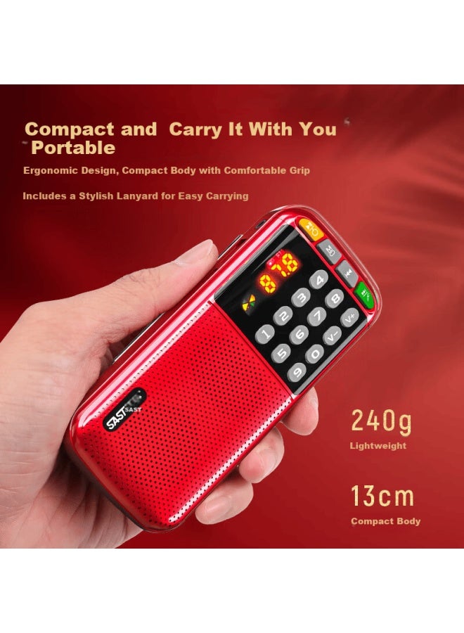 Sast N28 Portable Mini Radio For Elderly, Rechargeable Card Player, Fm Broadcast, Music Player, Semiconductor Opera Player, Sky Blue + 8gb Memory Card - Image 2