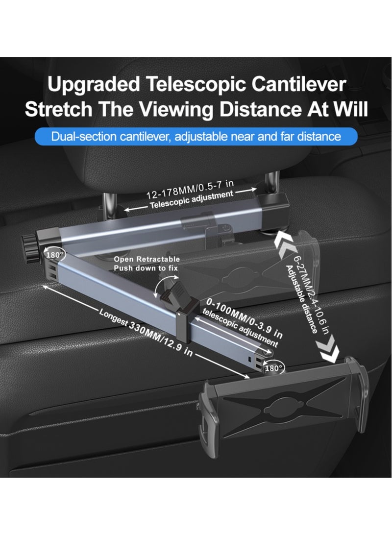 هوديوس حامل تابلت مثبت في المقعد الخلفي للسيارة للهاتف القابل للتعديل للسيارة وجهاز iPad 4.7-12.9 بوصة شاشة إلكترونية قابلة للضبط بزاوية عرض قابلة للدوران - Image 5